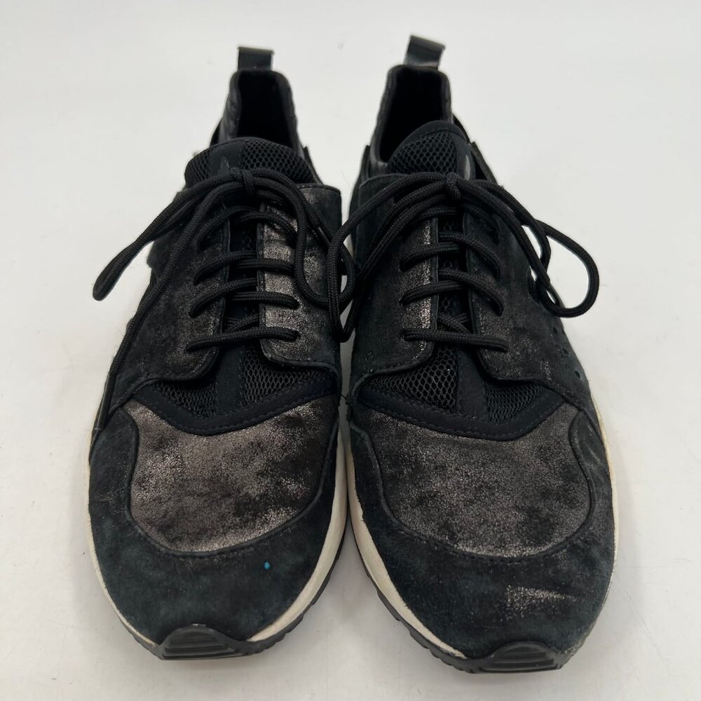 Geox Black Metallic Lace-Up Sneakers | Size 8 - Picture 2 of 10